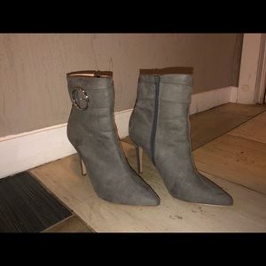 Grey ankle boots stiletto heal